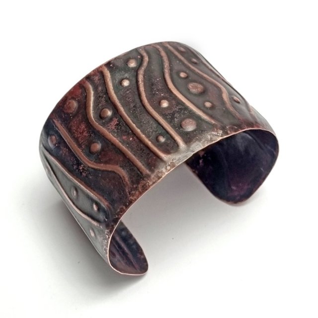 Okazała bransoleta z miedzi. Jak dawna Rytosztuka lub ORNO