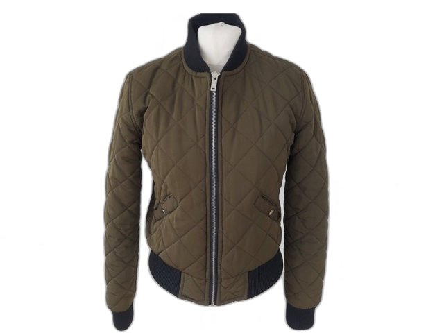 Pikowana kurtka przejściowa kolor khaki