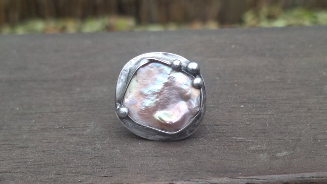 Perła - pierścionek regulowany