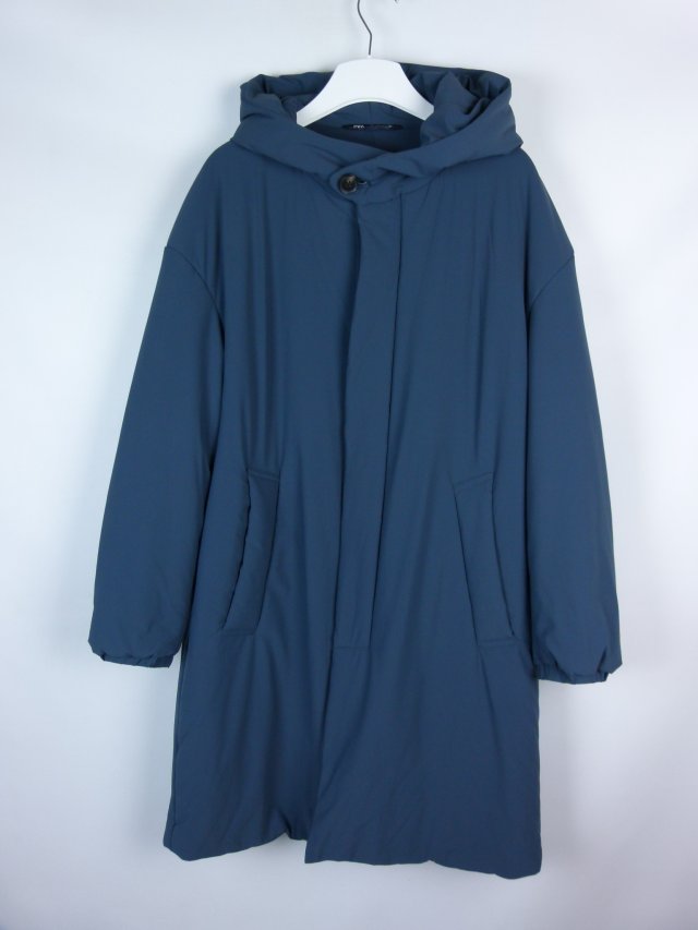 Zara ocieplana kurtka do kolan z kapturem / L