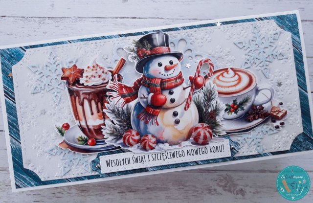 Kartka świąteczna z bałwankiem 3