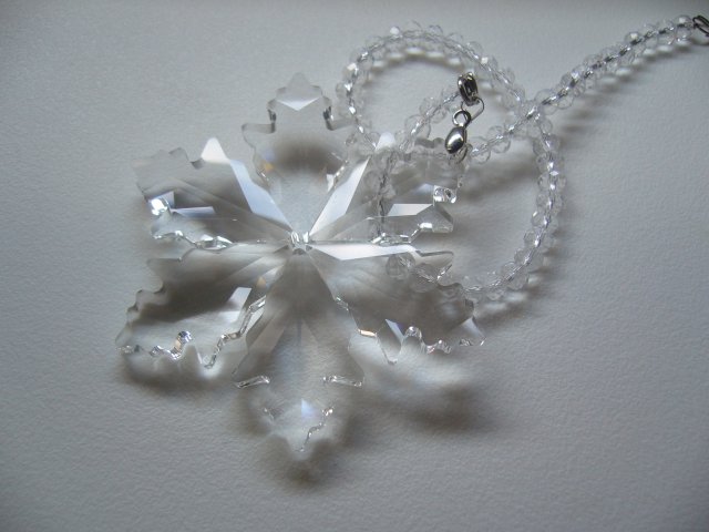 SZKLANA KRYSZTAŁOWA ZAWIESZKA ŚNIEŻYNKA