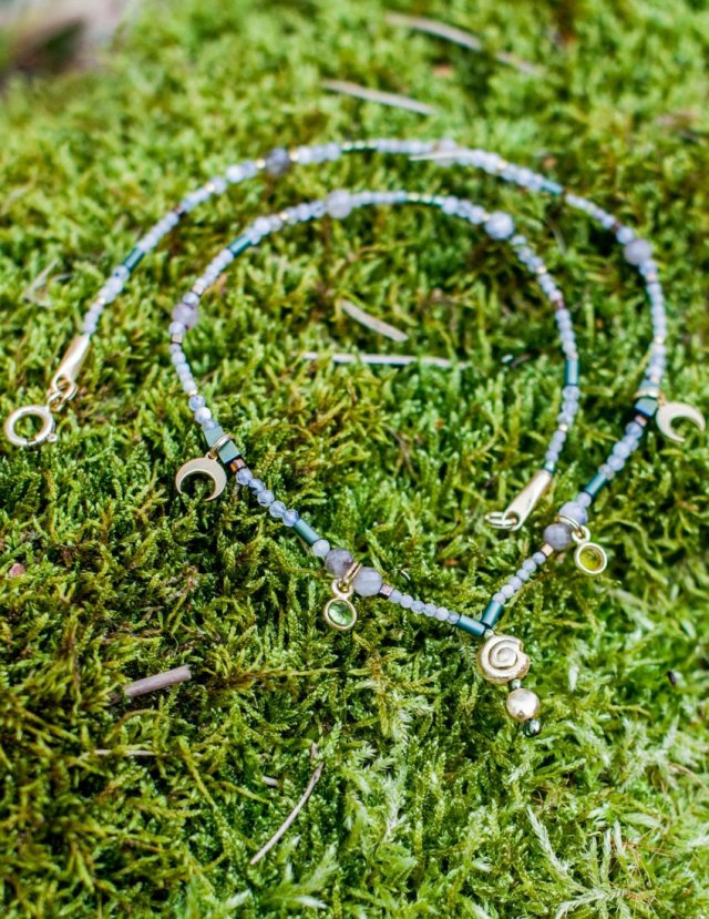 gwiezdny pył 017 - naszyjnik z cytrynem i oliwinem