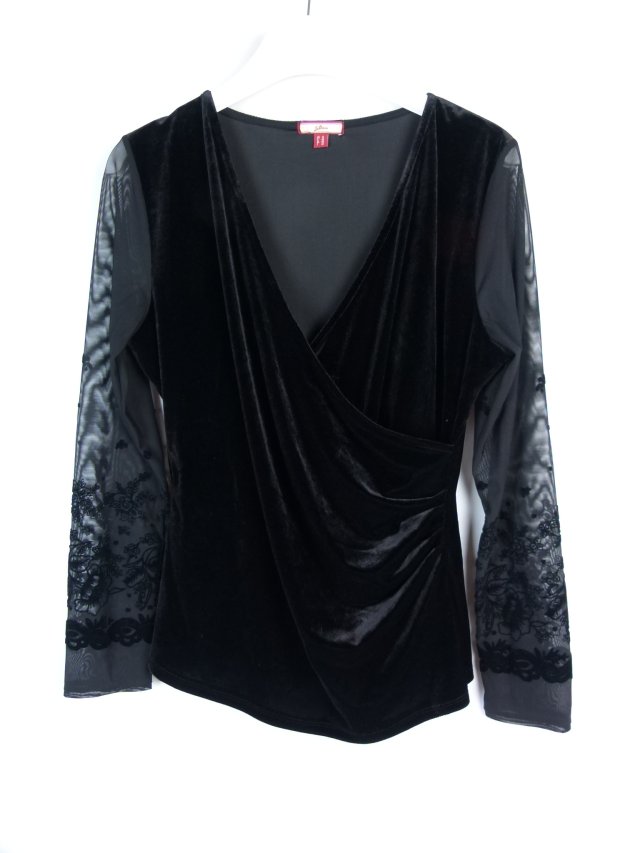 Joe Browns welurowa bluzka szyfonowe rękawy 14 / 40