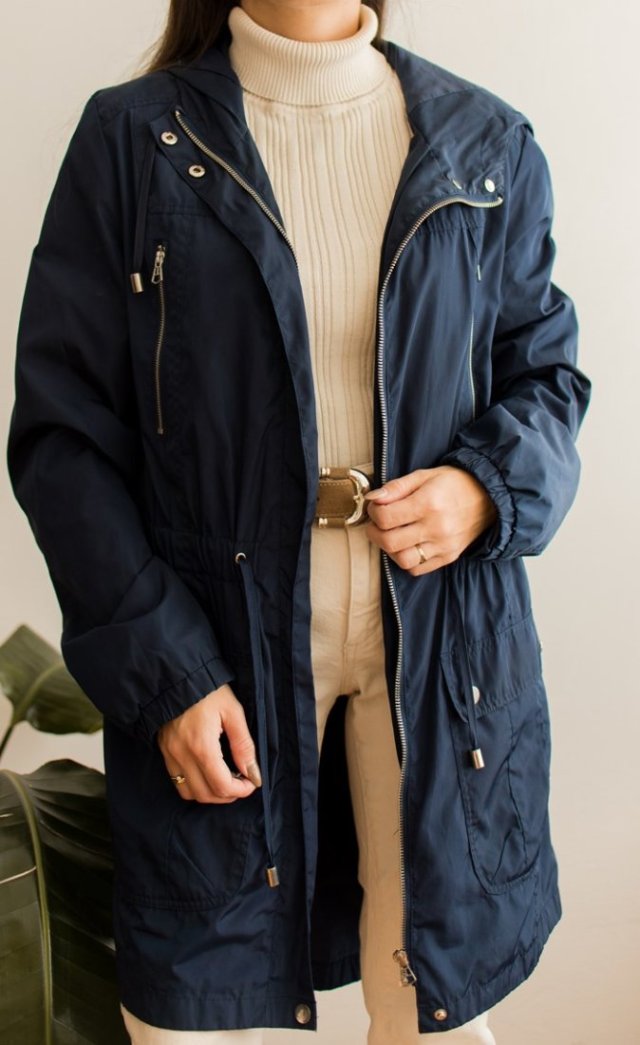 granatowa kurtka wiatrówka L/XL