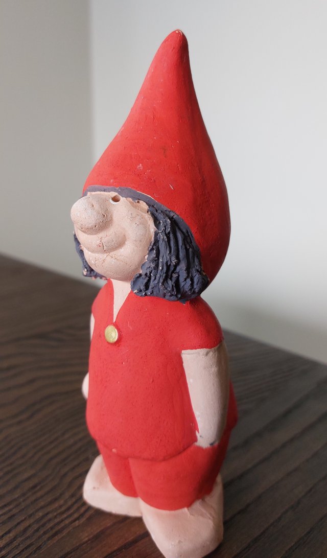 Skrzat ceramiczna  skandynawska figurka ręcznie malowana ceramika vintage