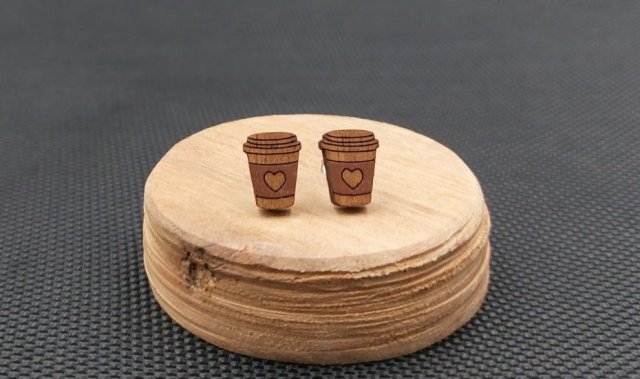 Kolczyki drewniane KAWA