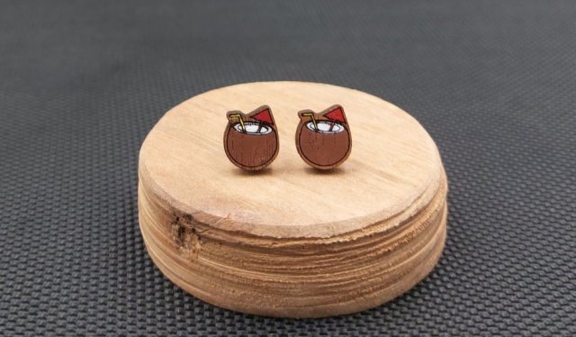 Kolczyki drewniane KOKOSY