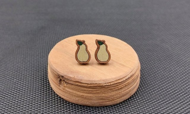 Kolczyki drewniane GRUSZKI
