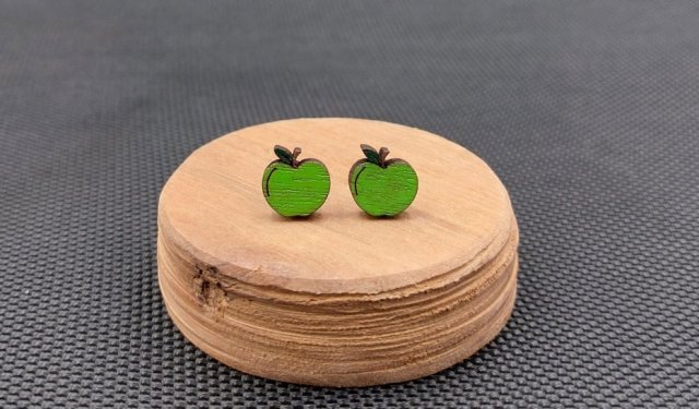 Kolczyki drewniane JABŁKA