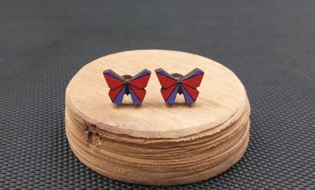 Kolczyki drewniane MOTYLKI