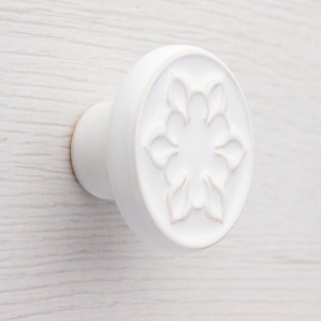 Gałka ceramiczna do mebli biała, wz.2