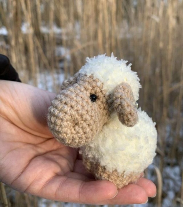 Biała owieczka - brelok