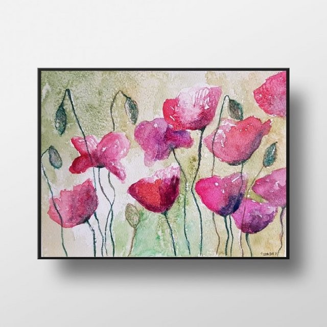 Maki - obraz  akwarela