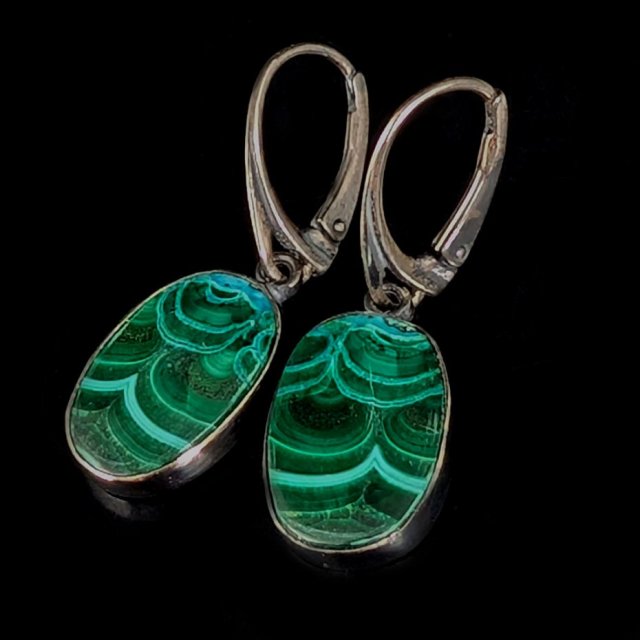 KOLCZYKI Z MALACHITAMI