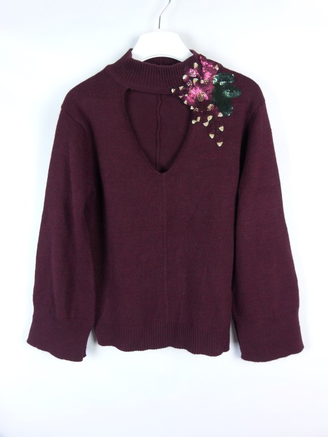 Koton sweter akryl burgund cekiny / M