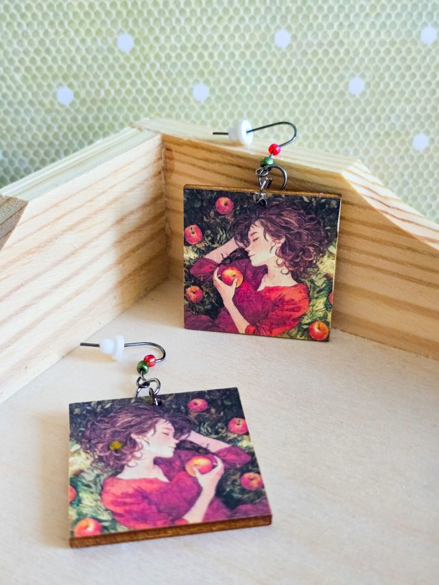 Kolczyki wiszące - Miłośniczka jabłek