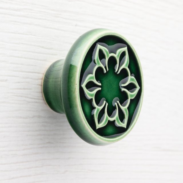 Gałka do mebli zieleń butelkowa, wz.2