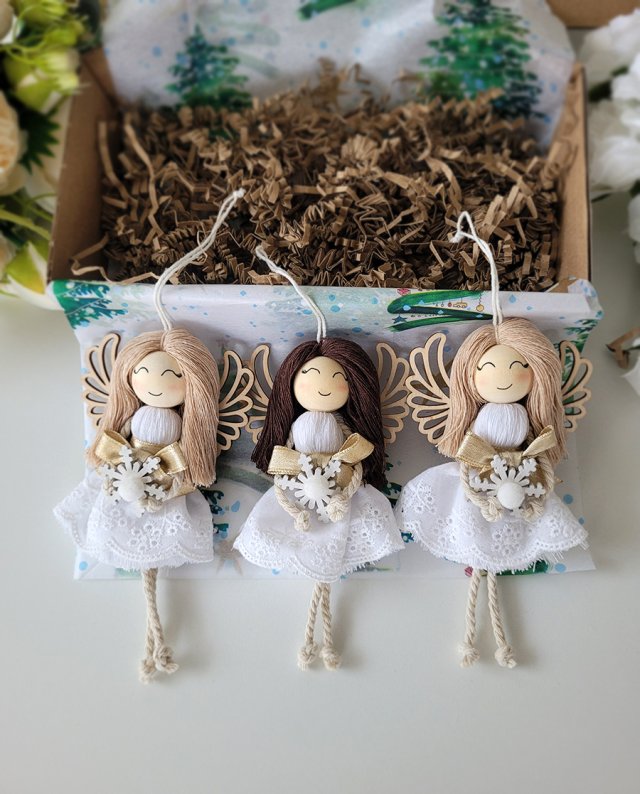 3szt. Aniołki - ozdoby świąteczne