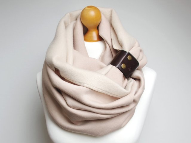 ZIMOWY Komin bawełniany dresowy z zapinką - Pracownia Zolla, gruby obszerny komin tuba szalik damski z zapinką - Pracownia Zolla