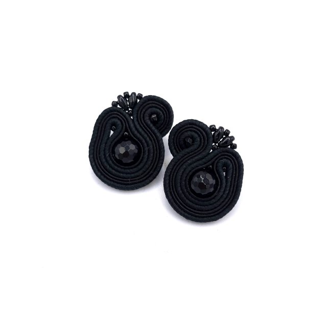 Kolczyki sutasz czarne sztyfty "Largo" z onyksem małe lekkie