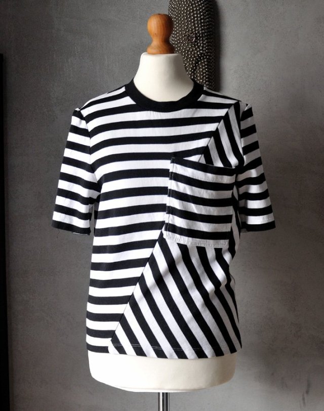 Bluzka t-shirt COS top paski czarno biały XS S