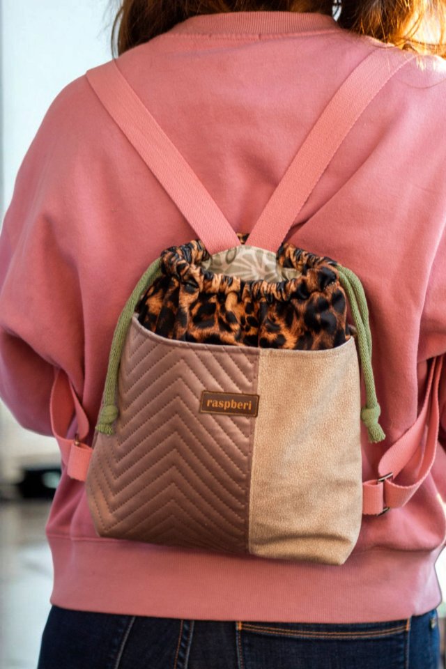 Mini plecak patchwork panterka