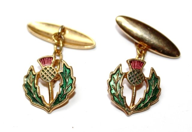 RETRO vintage spinki do mankietów osty SZKOCJA