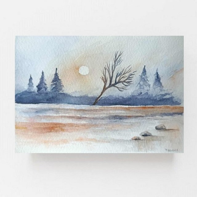 Pejzaż- akwarela formatu A5