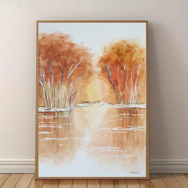 Drzewa- obraz  akwarela