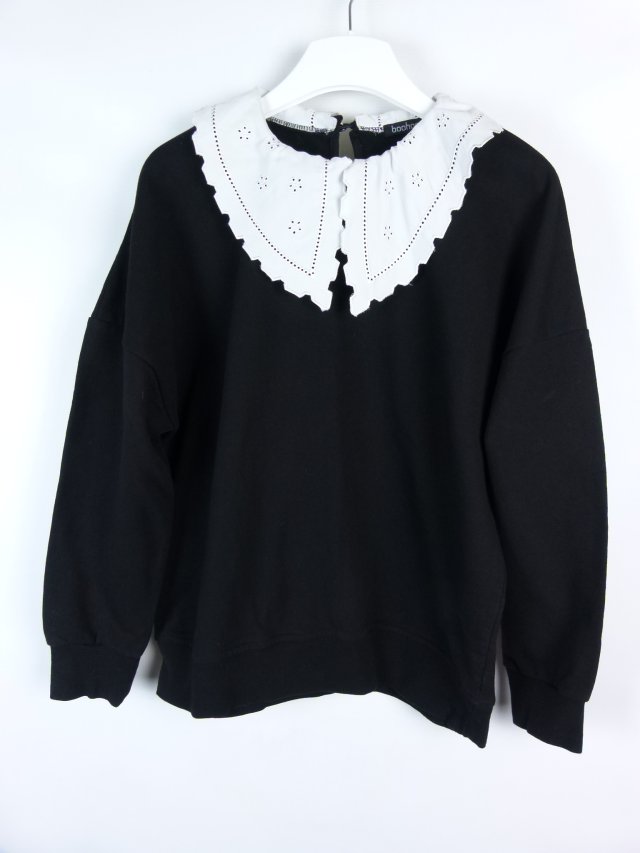 Boohoo bluza bawełna z kołnierzykiem / M