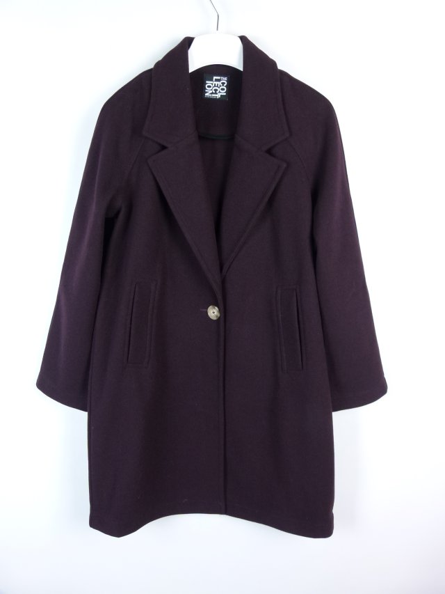 The Collection Debenhams cienki flauszowy płaszcz burgund / M