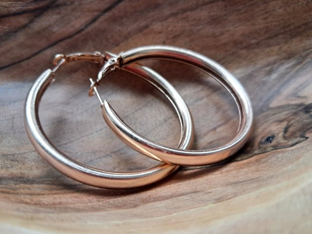 KOŁA POZŁACANE - NOWE KOLCZYKI 4,8 cm