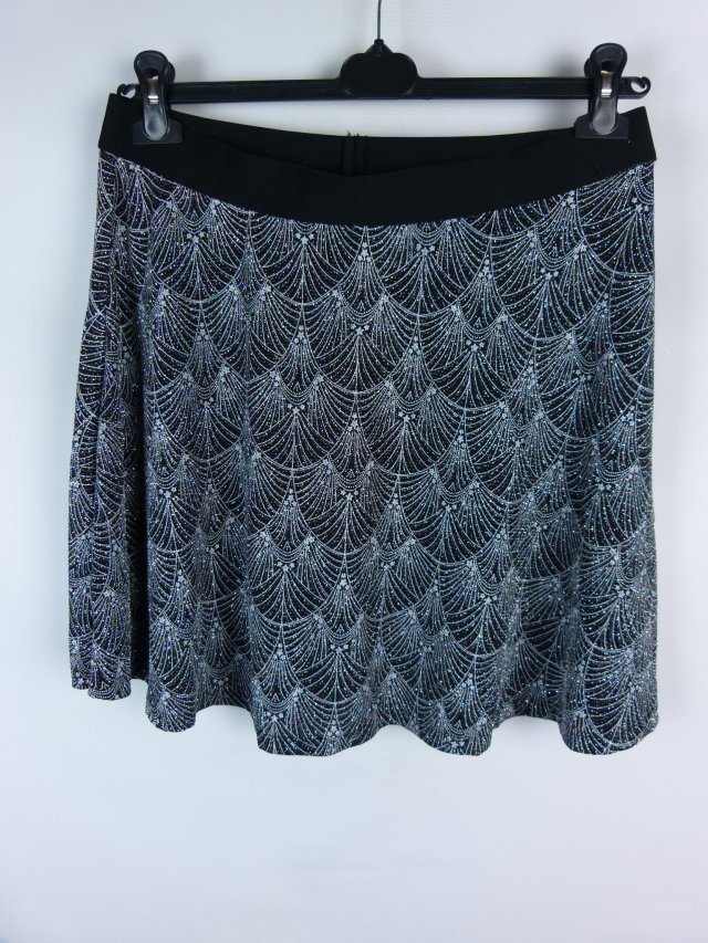 Divided by H&M kloszowana spódnica ze srebrną nicią / L z metką