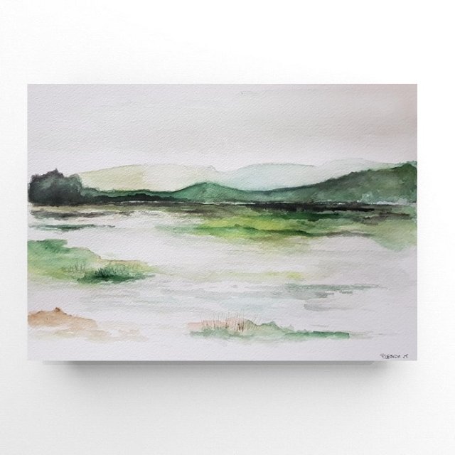 Pejzaż - obraz  akwarela