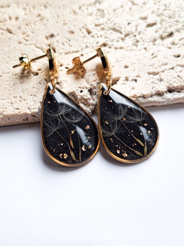 Kolczyki łezka z dmuchawcem