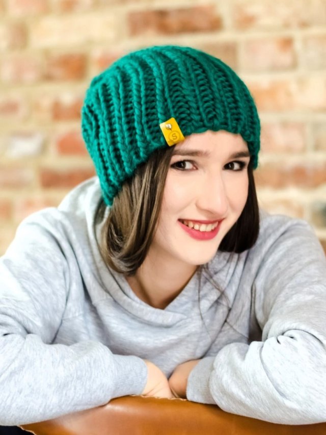 Wełniana czapka WOOLY zielona