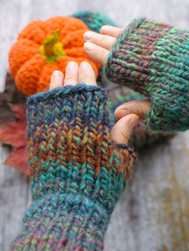 Rękawiczki bez palców MAXCOLOR mitenki leśna harmonia