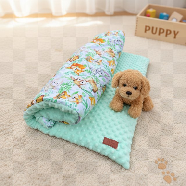 Kocyk minky miętowy