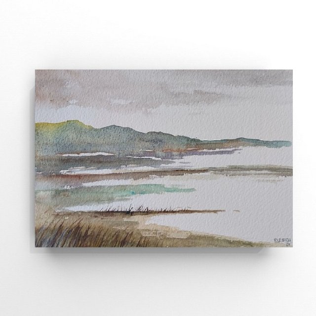 Pejzaż - obraz akwarela