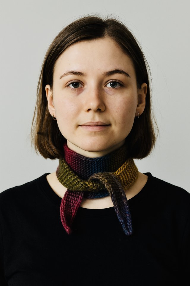 Mini skandynawski szalik Sophie apaszka 100% miękka wełna