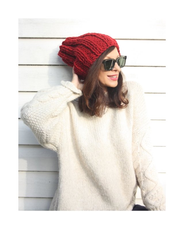 CZAPKA MERINO BULKY CZERWIEŃ