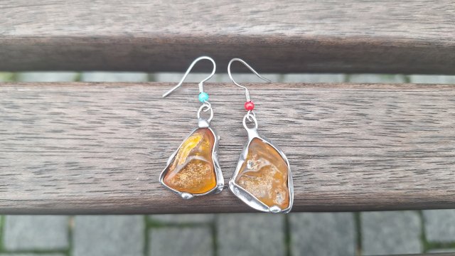 Amberki i kropki koloru - kolczyki