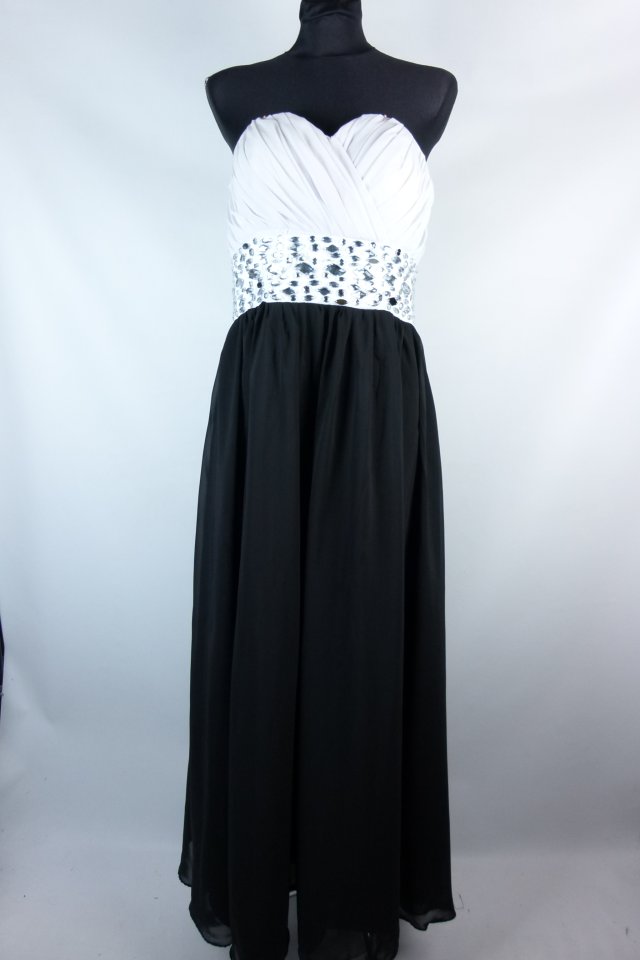Gorsetowa wieczorowa zdobiona sukienka maxi / XL