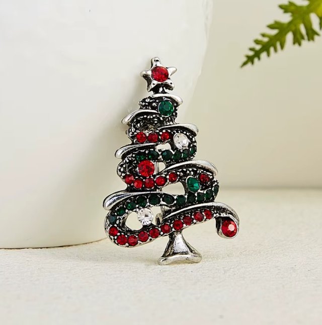 Broszka świąteczna choinka