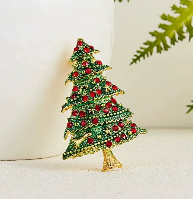 Broszka świąteczna choinka