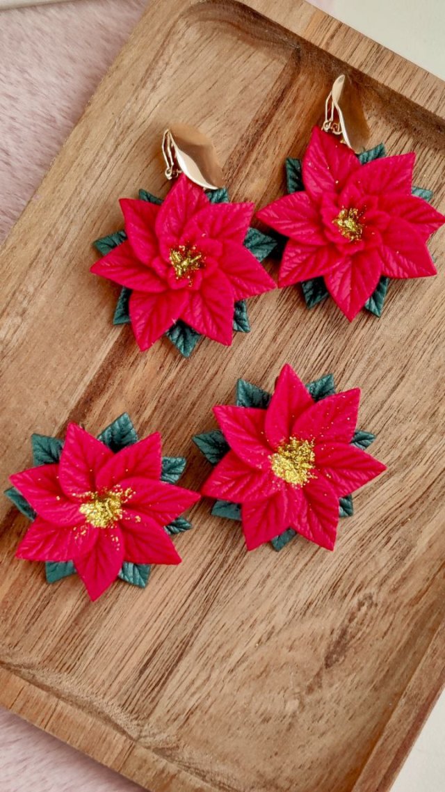 Kolczyki z kwiatem Gwiazdy betlejemskiej