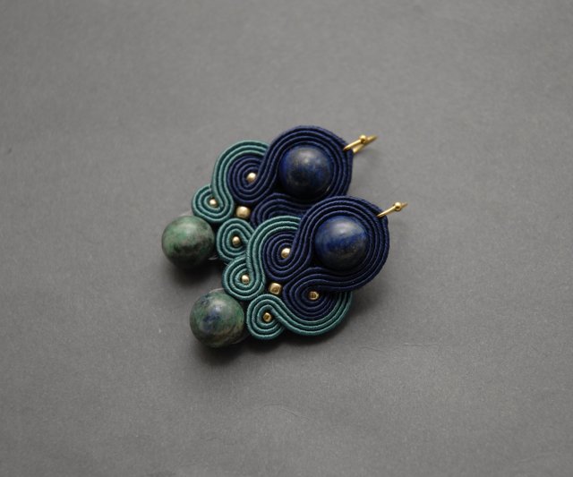 kolorowe kolczyki sutasz z chryzokolą