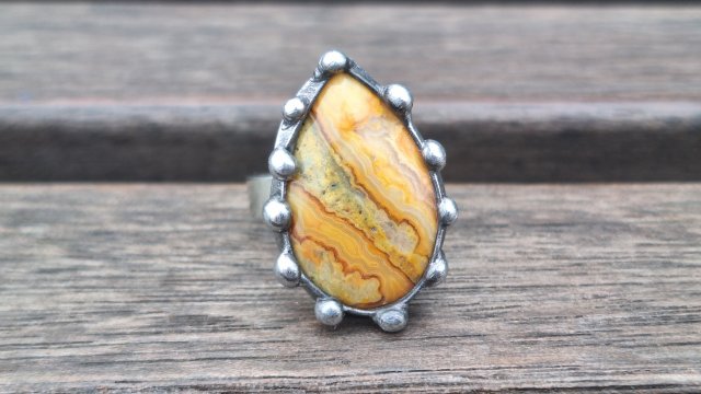 Szalony agat - pierścionek regulowany