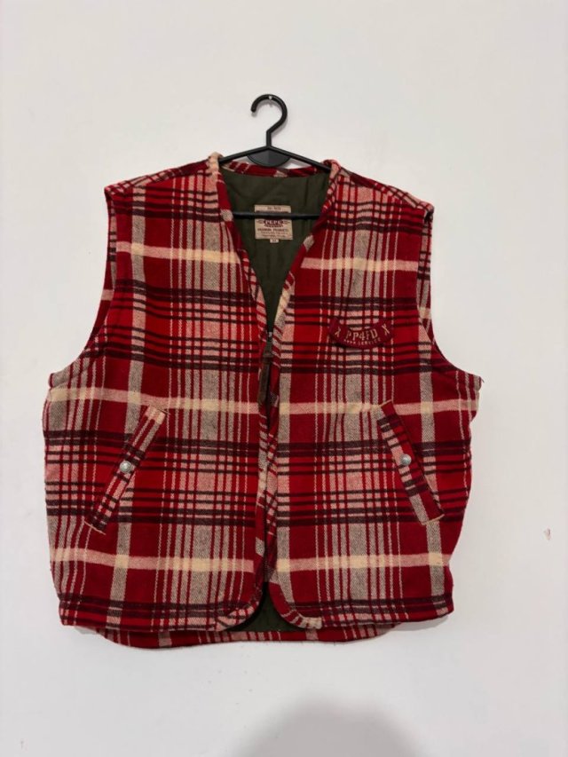 Czerwona kamizelka w kratę na zamek z ociepleniem Pepe Jeans XL XXL